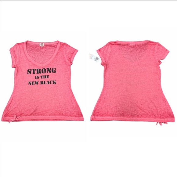 Pink Lotus Strong is the New Black Tee, S NWT - Picture 2 of 2